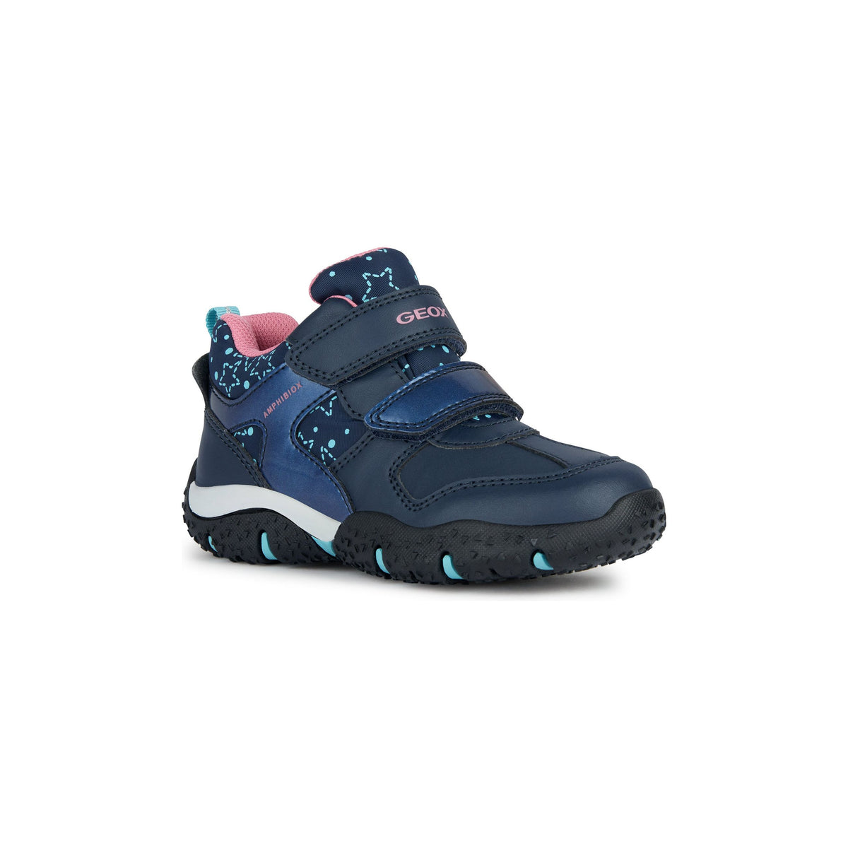 Geox Baltic J26H1A Girls Waterproof Velcro Boot in Navy Geox Shoes Childrens Shoe Fitting Wisemans Bantry West Cork Ireland
