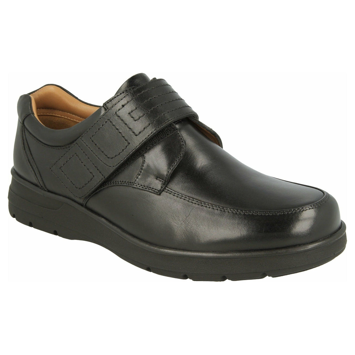 Easy B Bahamas Men's Wide Fit Velcro Shoe in Black