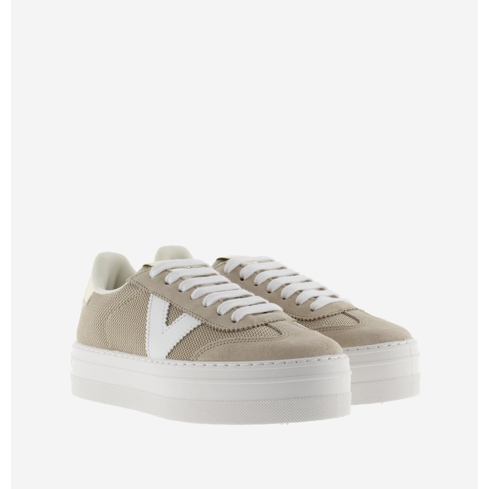 Victoria Barcelona (1092174) - Ladies Platform Trainer in Beige/Gold | Victoria Trainers | Wisemans | Bantry | Shoe Shop | West Cork | Munster