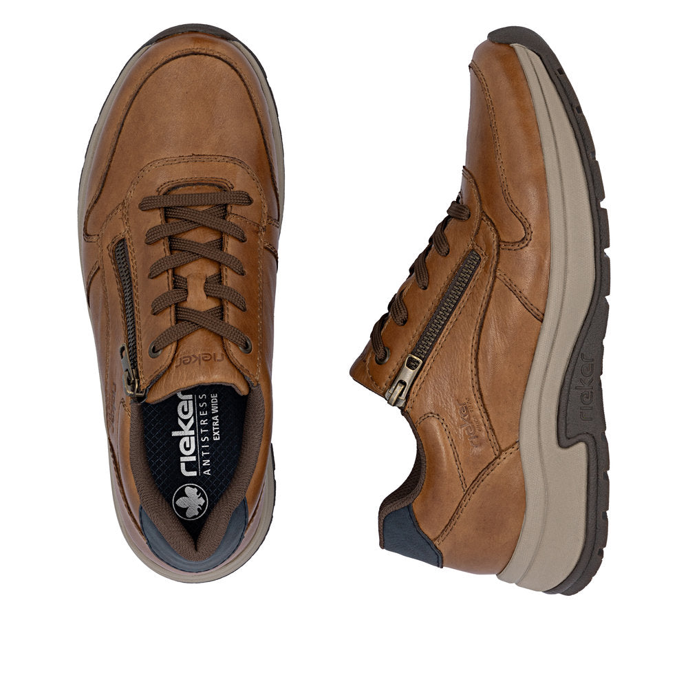 Rieker 11002 - Mens Lace/Zip Shoe in Brown | Rieker Shoes | Wisemans | Bantry | Shoe Shop | Munster