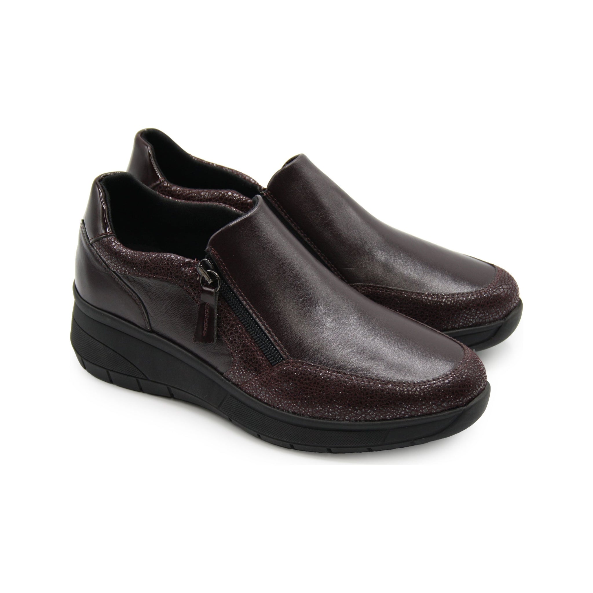 Dubarry Jackie (1730) - Ladies Double Zip low wedge in Merlot