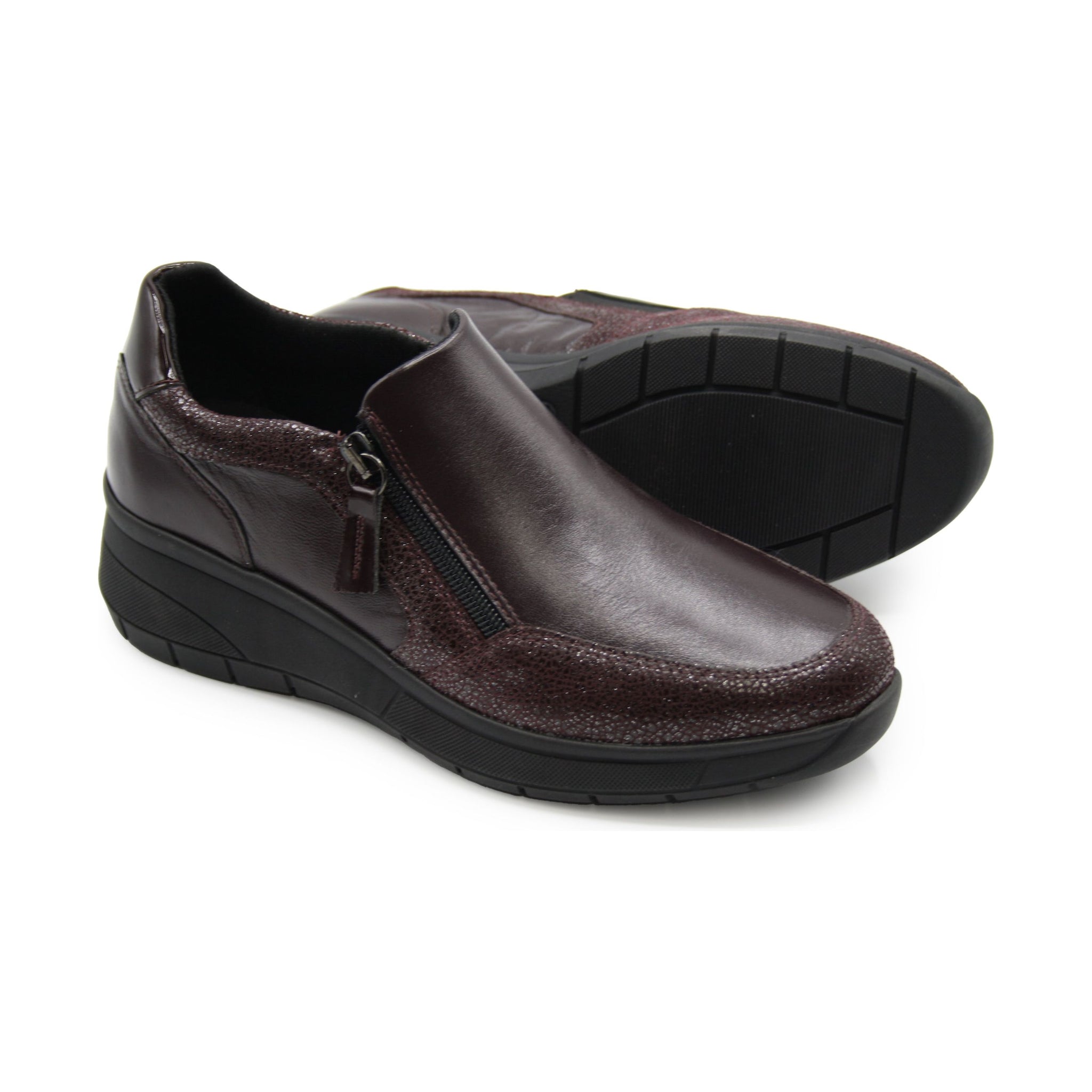 Dubarry Jackie (1730) - Ladies Double Zip low wedge in Merlot