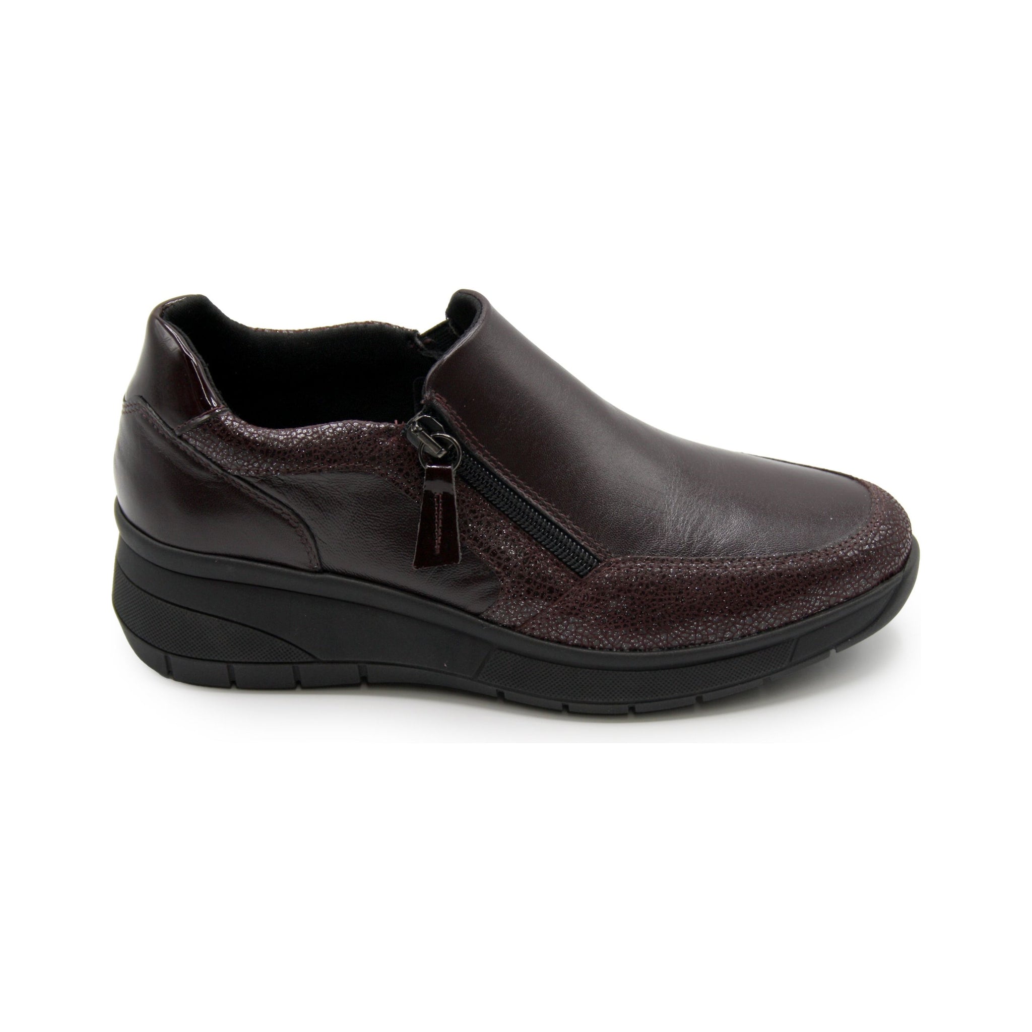 Dubarry Jayla (1730)- Ladies Double Zip low wedge in Merlot | Dubarry Shoes | Wisemans | Bantry | Shoe Shop | West Cork | Ireland