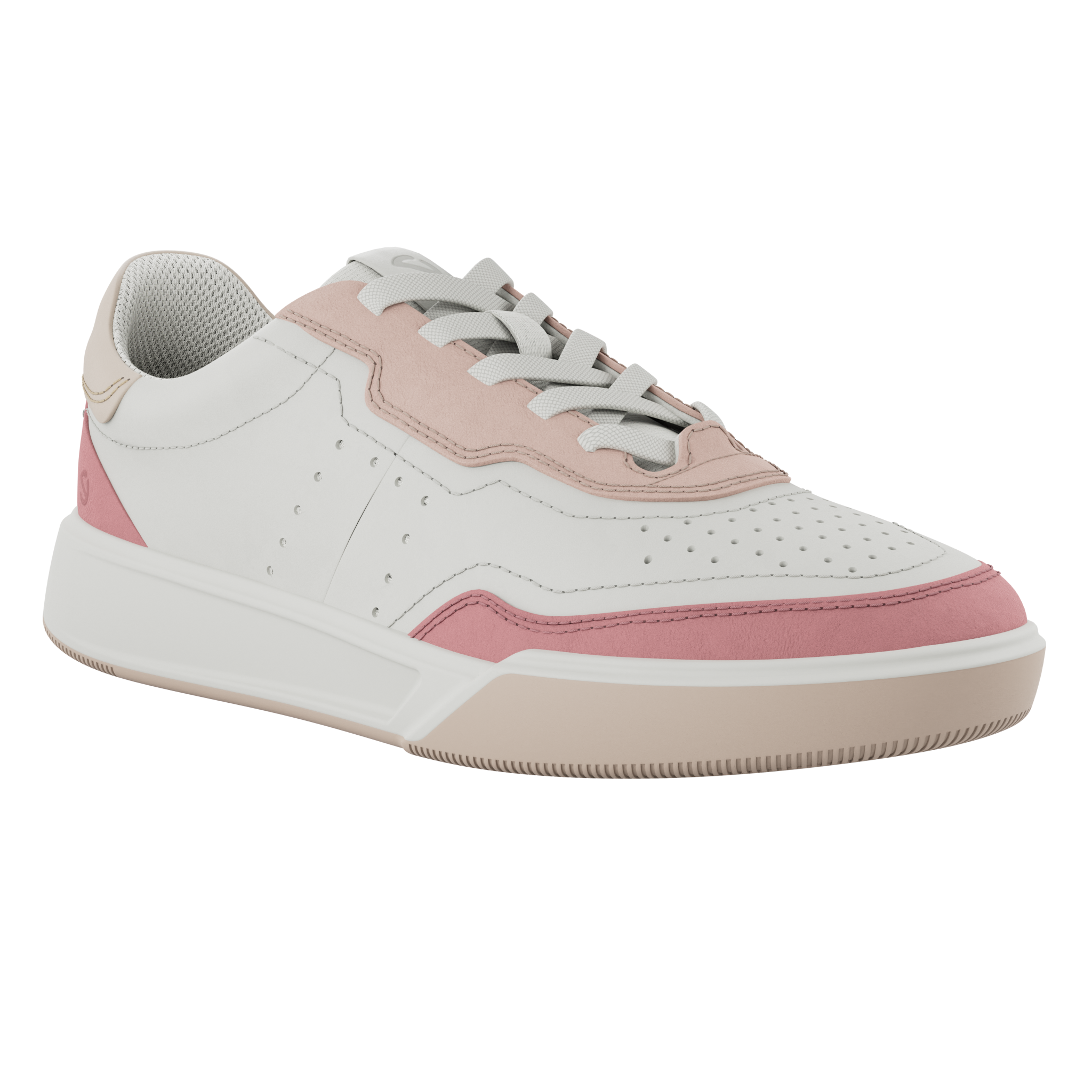 ECCO Street Court (272813) - Ladies Lace Trainer in White/Rose | ECCO Shoe | Wisemans | Bantry | Shoe Shop | Munster | Ireland