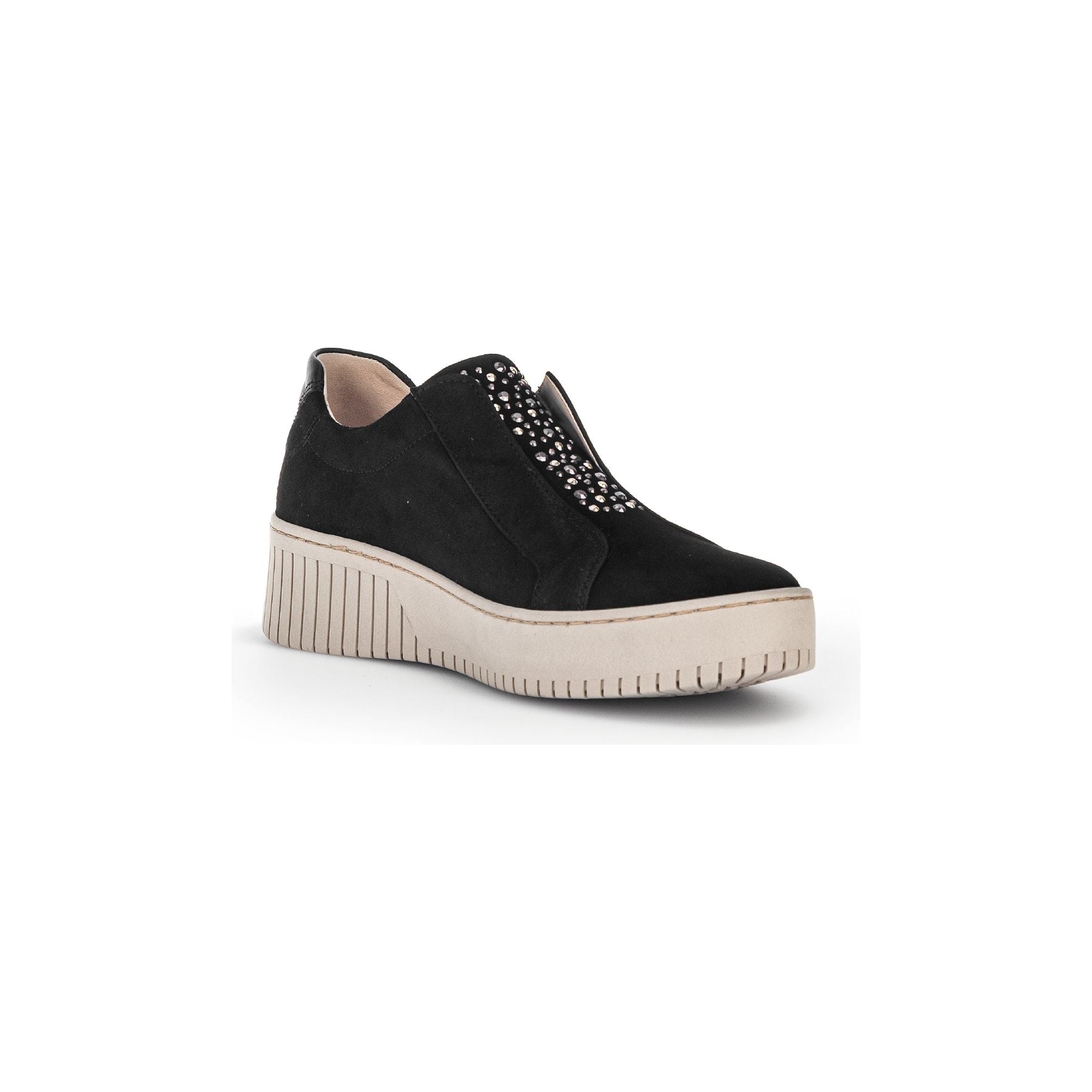 Gabor Wonderland (33.231.17) - Ladies Lace with Zip  Platform trainer in Petrol Patent. Gabor | Wisemans | Shoe Shop | Bantry | West Cork | Ireland