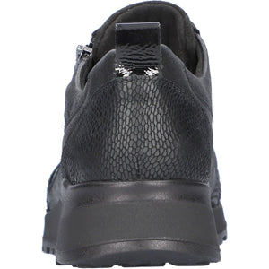 Waldlaufer Hiroko (364h116)- Ladies Stretch Lace/Zip Wedge Trainer in Black | Waldlaufer Shoes |Wide Fit Shoes | Wisemans | Bantry | West Cork | Ireland
