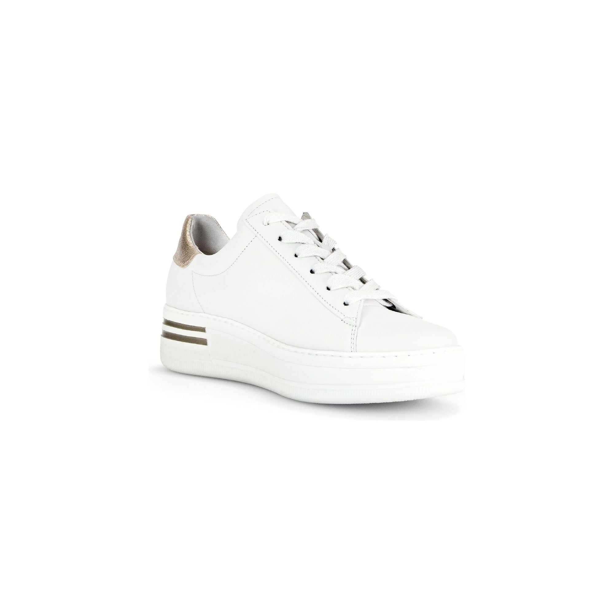 Gabor Klara 46.395.62 Ladies Trainer in White .Gabor Shoes Ladies Shoes Wisemans