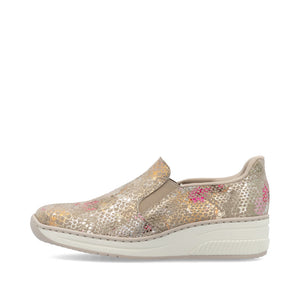Ladies 458761 - Ladies Slip on in Beige Multi | Rieker Shoes | Wisemans | Bantry | Shoe Shop | West Cork | Munster