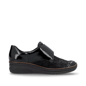 ;Rieker 487C0 - Ladies Stretch Velcro Shoe in Black | Rieker Shoes | Wisemans | Bantry | Shoe Shop | West Cork