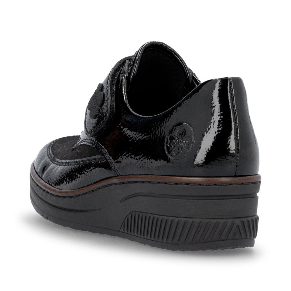 ;Rieker 487C0 - Ladies Stretch Velcro Shoe in Black | Rieker Shoes | Wisemans | Bantry | Shoe Shop | West Cork