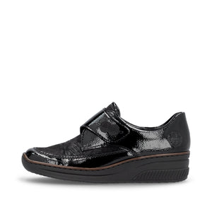 ;Rieker 487C0 - Ladies Stretch Velcro Shoe in Black | Rieker Shoes | Wisemans | Bantry | Shoe Shop | West Cork