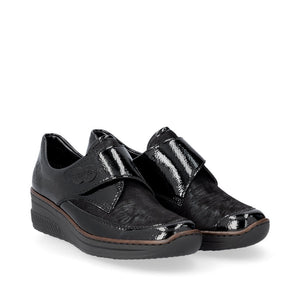 ;Rieker 487C0 - Ladies Stretch Velcro Shoe in Black | Rieker Shoes | Wisemans | Bantry | Shoe Shop | West Cork