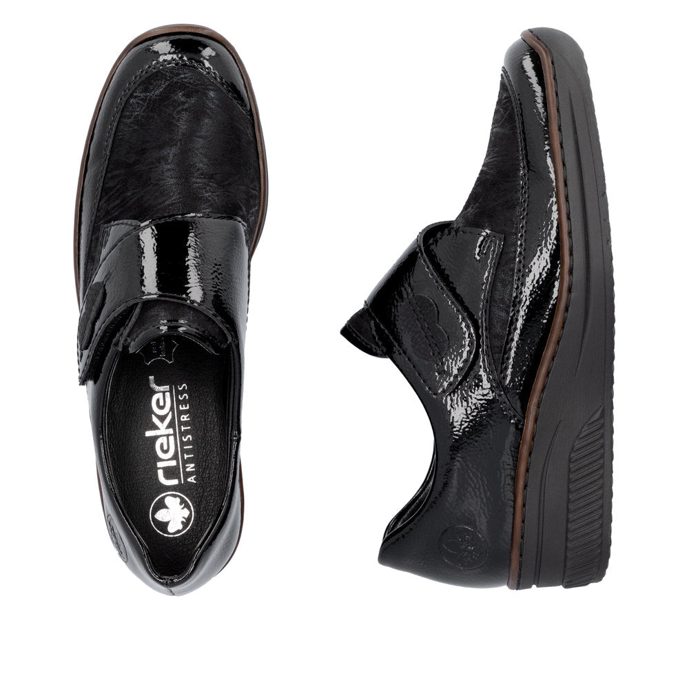 ;Rieker 487C0 - Ladies Stretch Velcro Shoe in Black | Rieker Shoes | Wisemans | Bantry | Shoe Shop | West Cork