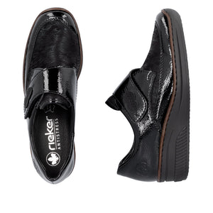 ;Rieker 487C0 - Ladies Stretch Velcro Shoe in Black | Rieker Shoes | Wisemans | Bantry | Shoe Shop | West Cork