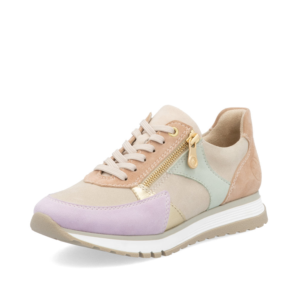 Rieker 49010 - Ladies Lace with Zip trainer in Purple/Taupe/Mint Multi | Rieker Shoes | Wisemans | Bantry | Shoe Shop | West Cork | Munster