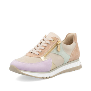 Rieker 49010 - Ladies Lace with Zip trainer in Purple/Taupe/Mint Multi | Rieker Shoes | Wisemans | Bantry | Shoe Shop | West Cork | Munster
