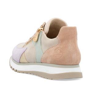 Rieker 49010 - Ladies Lace with Zip trainer in Purple/Taupe/Mint Multi | Rieker Shoes | Wisemans | Bantry | Shoe Shop | West Cork | Munster