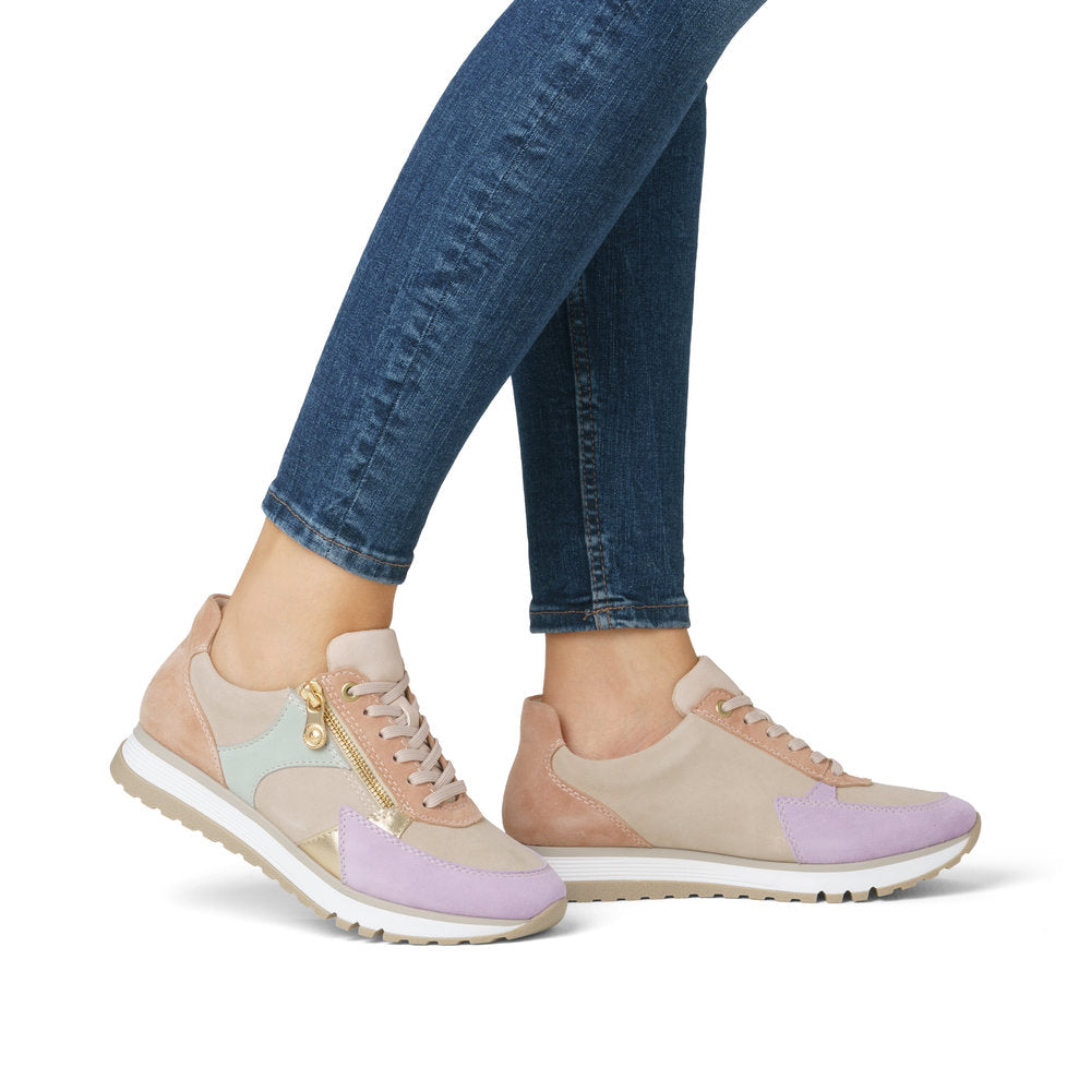 Rieker 49010 - Ladies Lace with Zip trainer in Purple/Taupe/Mint Multi | Rieker Shoes | Wisemans | Bantry | Shoe Shop | West Cork | Munster