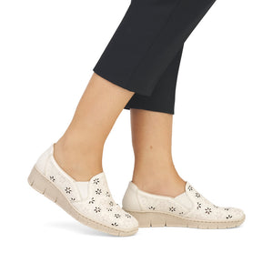 Rieker 53757 - Ladies Slip On in Cream. | Rieker Shoes | Wisemans | Bantry | West Cork | Ireland