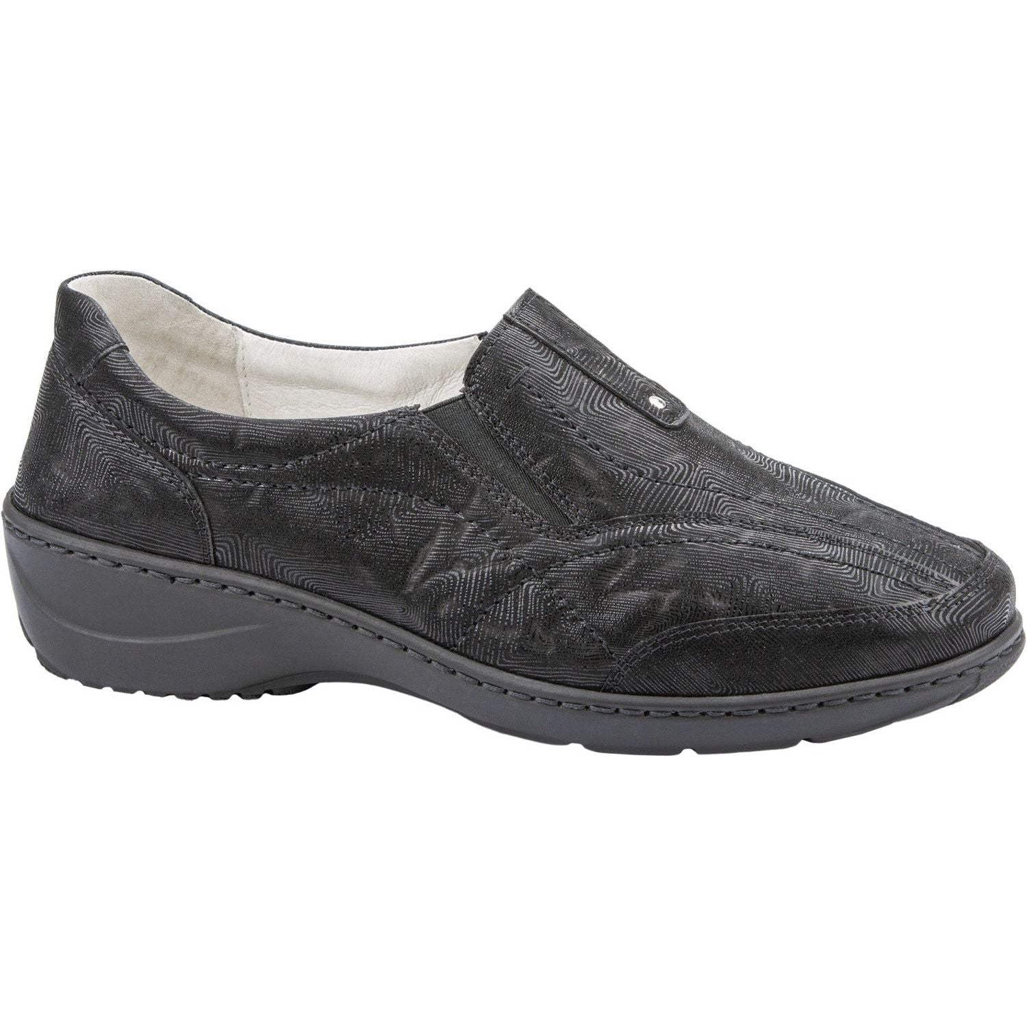 Waldlaufer Kya(607504)- Ladies Extra Wide Fit Slip-On Shoes in Black |Waldläufer Shoes | Wide Fit Shoes  Wisemans | Bantry | Shoe Shop | West Cork | Ireland