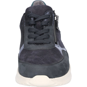 Waldlaufer Janka (617002)- Ladies Lace/Zip Low Wedge Shoe in Navy | Waldlaufer Shoes | Wide Fit Shoes | &nbsp;Wisemans | Bantry | West Cork | Ireland