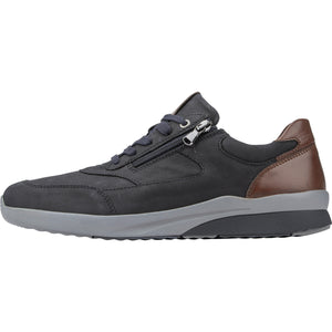 Waldlaufer K-Fabian - Mens Extra Wide Lace Shoe with zip in Navy. Waldlaufer  | Wide Fit Shoes | Wisemans | Bantry | West Cork | Ireland