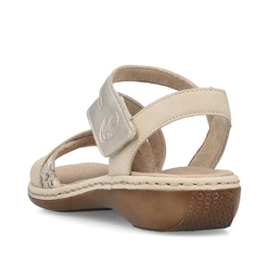 Rieker 65965 Ladies Velcro Sandal in Beige/Metallic | Rieker Shoes | Wisemans | Bantry | Shoe Shop | West Cork | Munster