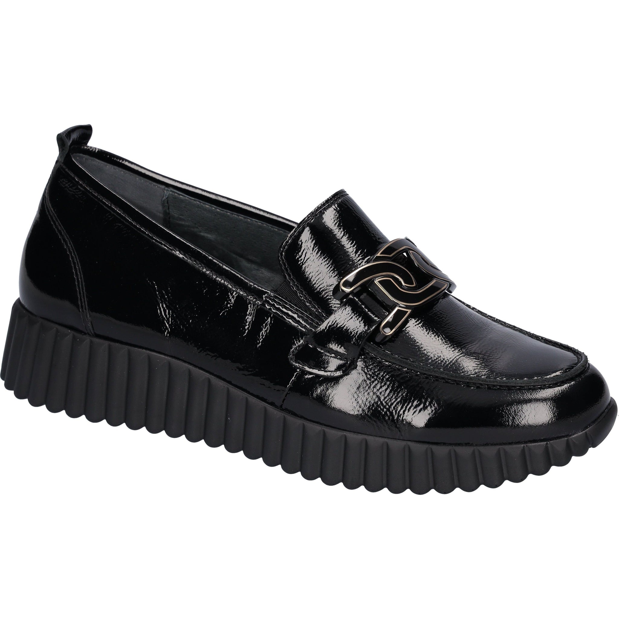 Waldlaufer H-Lorela (749504)- Ladies Loafer in Black Patent| Waldlaufer | Wide Fit Shoes | Wisemans | Bantry | Shoe Shop | West Cork | Munster | Ireland