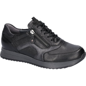Waldlaufer Vicky(752002) - Ladies Lace Shoe with Zip in Black | Waldlaufer Shoes | Wide Fit | Wisemans | Bantry | Shoe Shop | Munster | Ireland