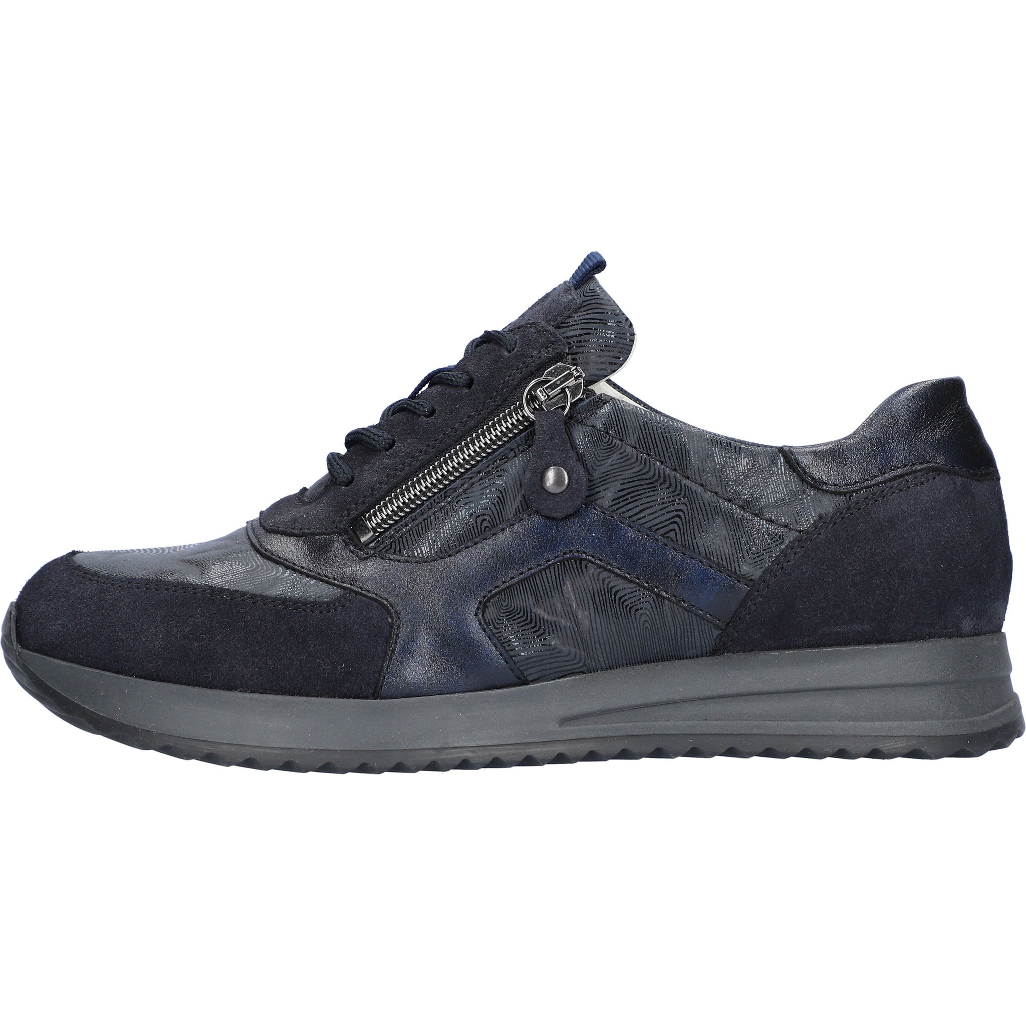 Waldlaufer Vicky(752002) - Ladies Lace Shoe with Zip in Navy | Waldlaufer Shoes | Wide Fit | Wisemans | Bantry | Shoe Shop | Munster | Ireland