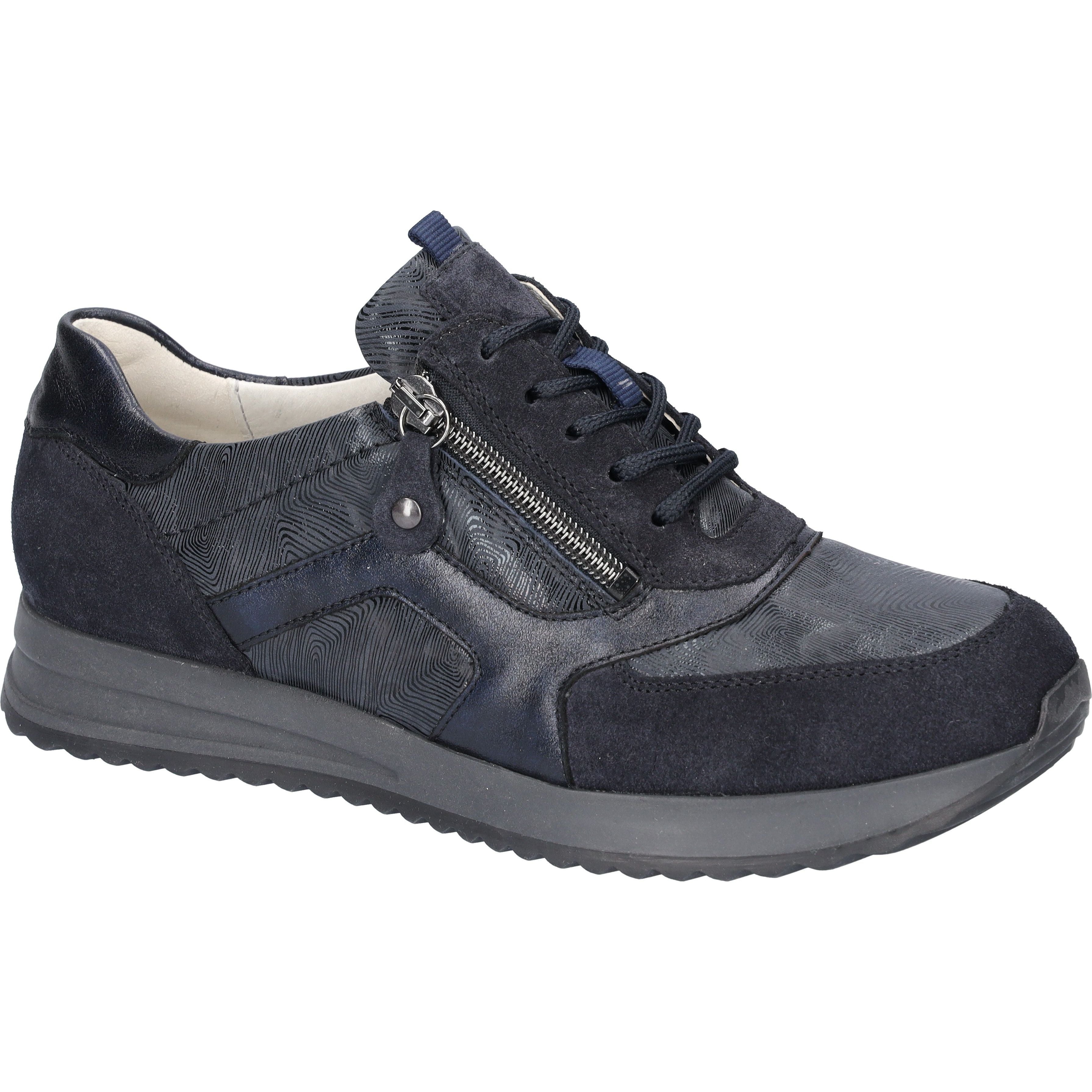 Waldlaufer Vicky(752002) - Ladies Lace Shoe with Zip in Navy | Waldlaufer Shoes | Wide Fit | Wisemans | Bantry | Shoe Shop | Munster | Ireland