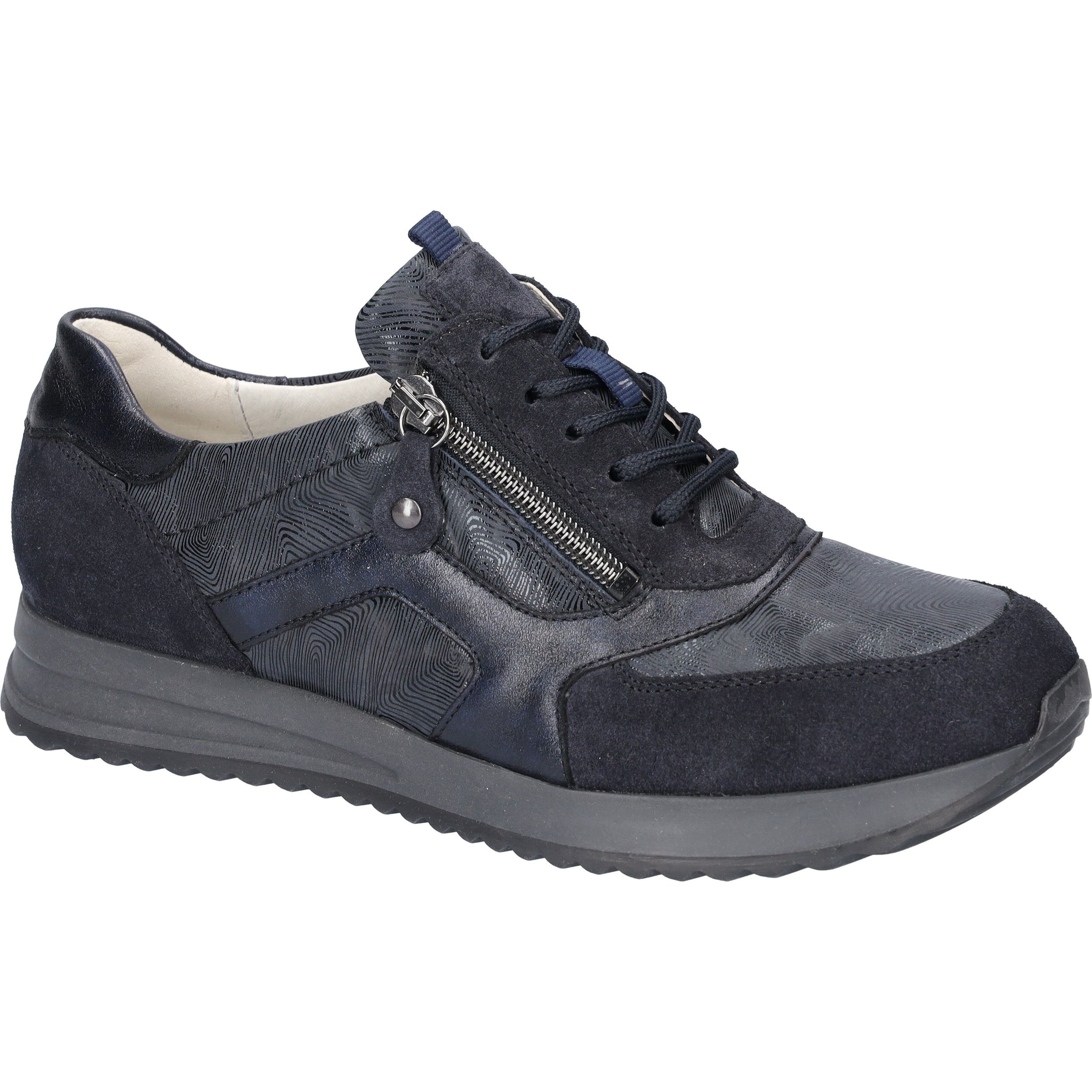 Waldlaufer Vicky(752002) - Ladies Lace Shoe with Zip in Navy | Waldlaufer Shoes | Wide Fit | Wisemans | Bantry | Shoe Shop | Munster | Ireland