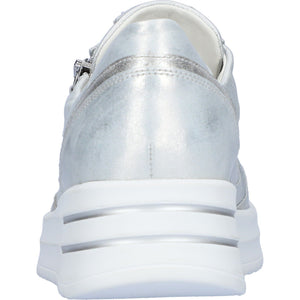 Waldlaufer Arianna - Ladies Lace with Zip Shoe in Silver | &Waldlaufer Shoes | Wide Fit | Wisemans | Bantry | Shoe Shop | Munster | Ireland