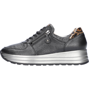 Waldlaufer Lana (758009)- Ladies Lace with Zip Platform Trainer in Black | Waldlaufer Shoes | Wide Fit | Wisemans | Bantry | Shoe Shop | Munster | Ireland