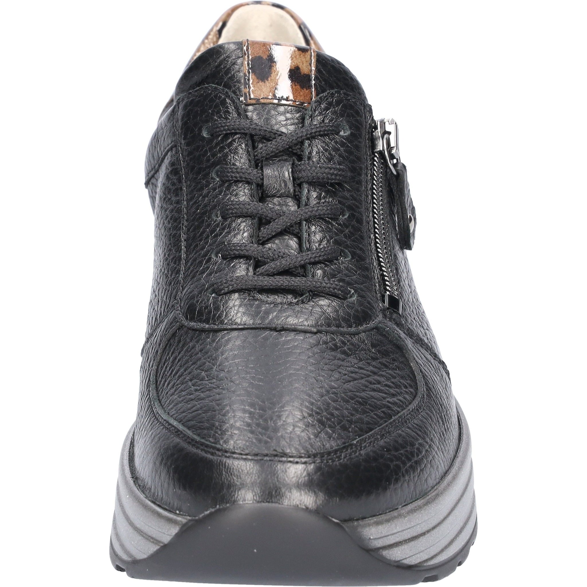 Waldlaufer Lana (758009)- Ladies Lace with Zip Platform Trainer in Black | Waldlaufer Shoes | Wide Fit | Wisemans | Bantry | Shoe Shop | Munster | Ireland