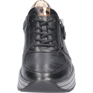 Waldlaufer Lana (758009)- Ladies Lace with Zip Platform Trainer in Black | Waldlaufer Shoes | Wide Fit | Wisemans | Bantry | Shoe Shop | Munster | Ireland