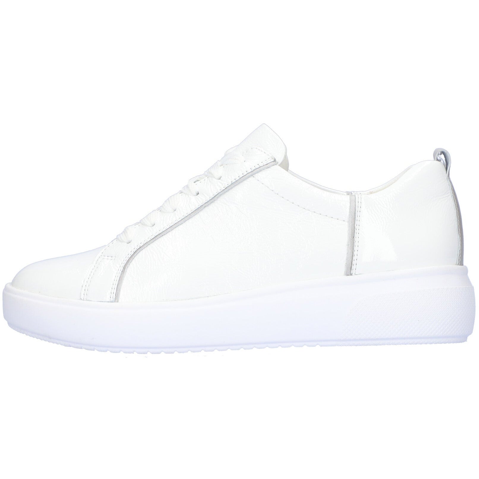 Waldlaufer H-Vivien(763001) - Ladies Lace Trainer in White Patent. Waldlaufer | Wide Fit Shoes | Wisemans | Bantry | West Cork | Ireland 