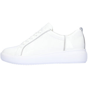 Waldlaufer H-Vivien(763001) - Ladies Lace Trainer in White Patent. Waldlaufer | Wide Fit Shoes | Wisemans | Bantry | West Cork | Ireland 