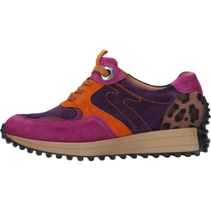 Waldlaufer H-Pinky  - Ladies Lace with Side Zip trainer in Purple Multi  |Waldlaufer | Wide Fit Shoes | Wisemans | Bantry | Shoe Shop | West Cork | Munster | Ireland