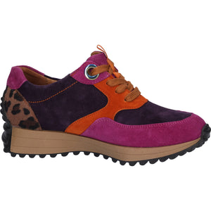 Waldlaufer H-Pinky  - Ladies Lace with Side Zip trainer in Purple Multi  |Waldlaufer | Wide Fit Shoes | Wisemans | Bantry | Shoe Shop | West Cork | Munster | Ireland