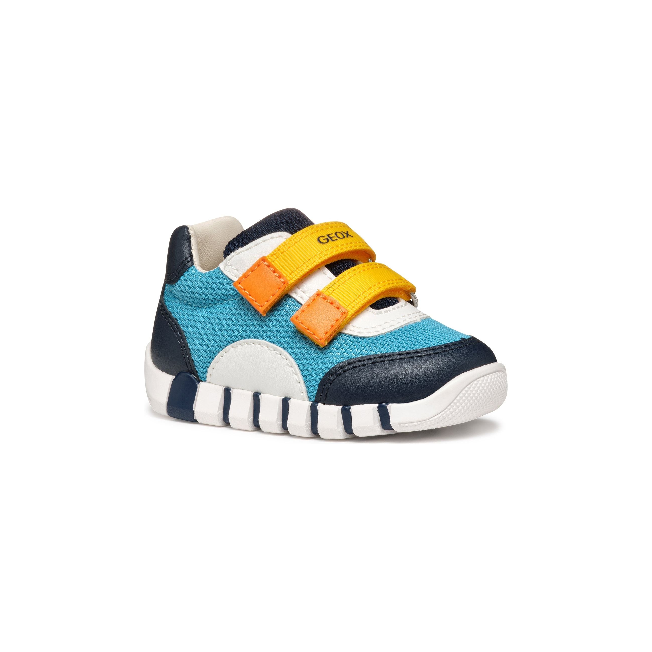 Geox Iupidoo (B3555C)- Kids Velcro Shoe in Navy/Blue/Yellow | GEOX Shoes | Wisemans | Bantry | Shoe Shop | Munster | Ireland