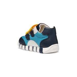 Geox Iupidoo - Kids Velcro Shoe in Navy/Blue/Yellow | GEOX Shoes | Wisemans | Bantry | Shoe Shop | Munster | Ireland
