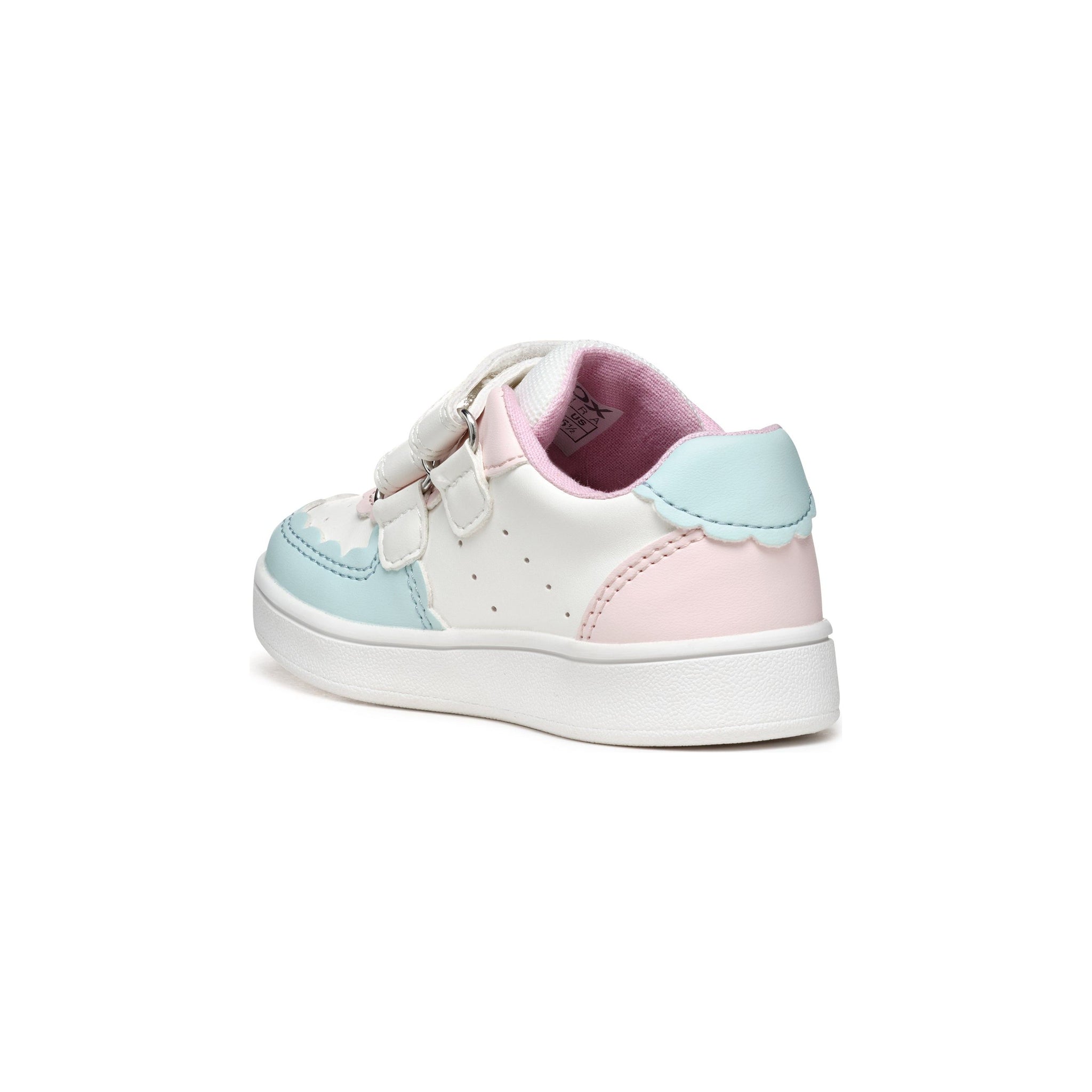 GEOX Eclyper (B555MA)- Girls Velcro Trainer in White/Aqua&nbsp;| GEOX Shoes | Wisemans | Bantry | Shoe Shop | Munster | Ireland