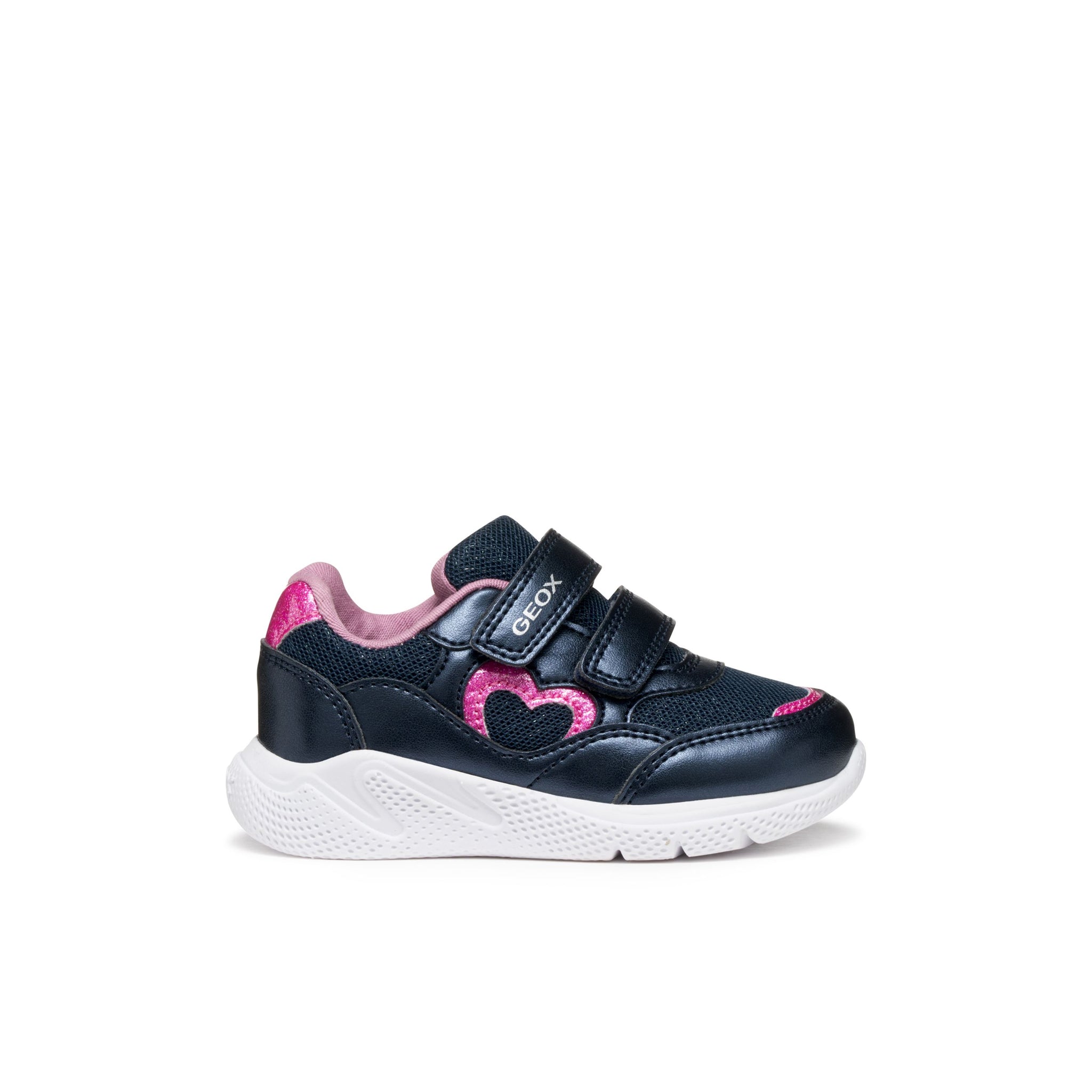 Geox Sprintye(B564TA) - Girls Velcro Trainer in Navy/Pink| GEOX Shoes | Kids Shoes | Wisemans | Bantry | Shoe Shop | Munster.