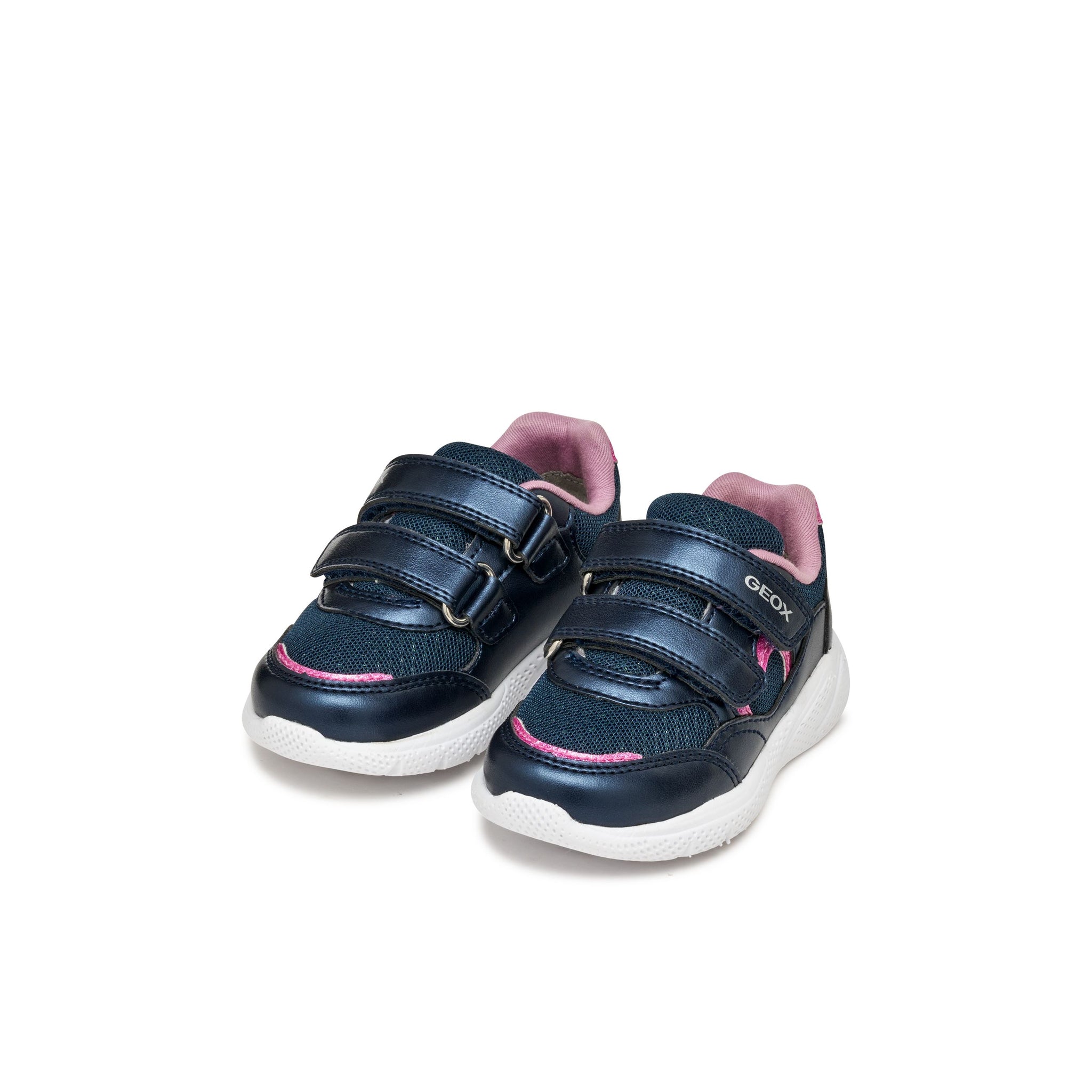 Geox Sprintye(B564TA) - Girls Velcro Trainer in Navy/Pink| GEOX Shoes | Kids Shoes | Wisemans | Bantry | Shoe Shop | Munster.