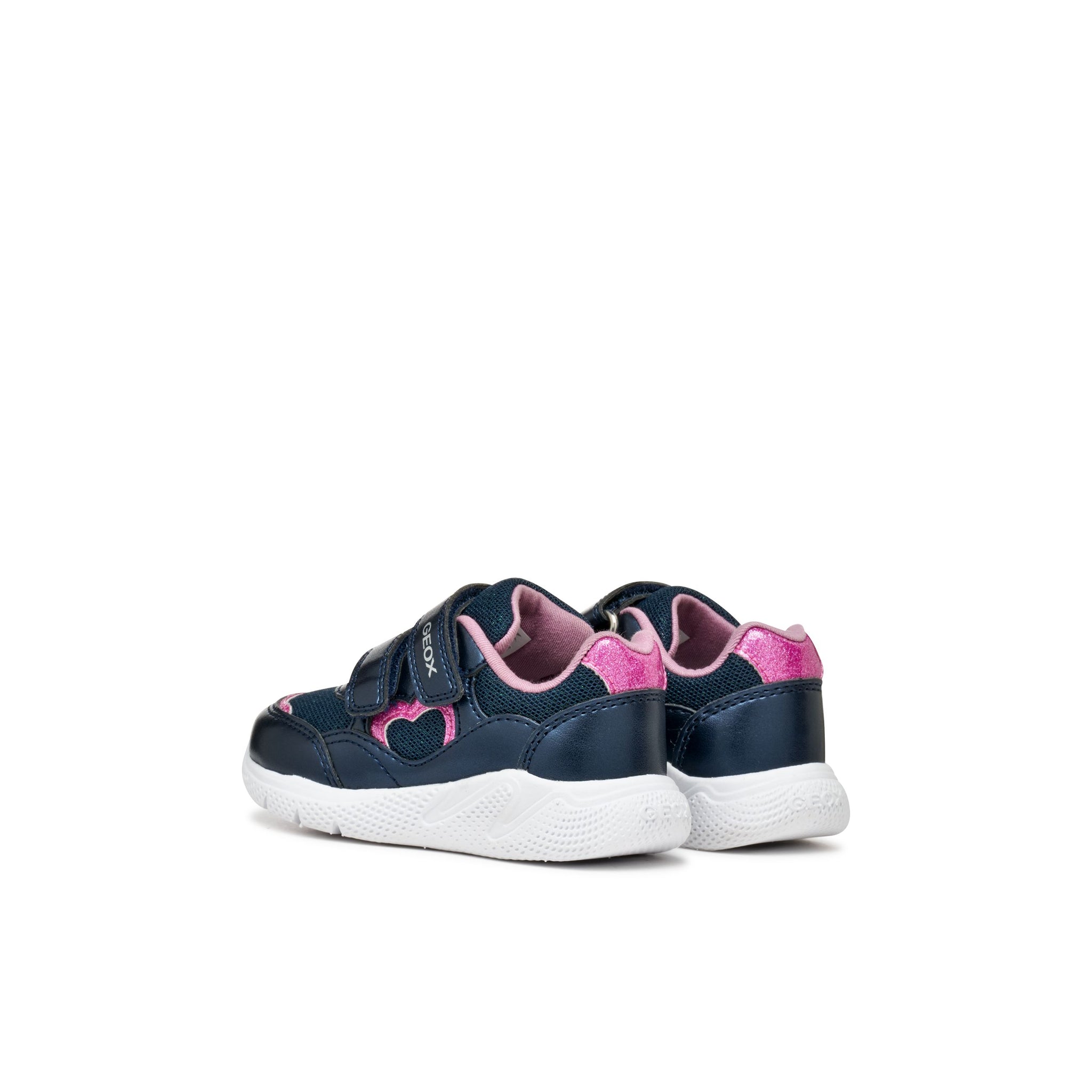Geox Sprintye(B564TA) - Girls Velcro Trainer in Navy/Pink| GEOX Shoes | Kids Shoes | Wisemans | Bantry | Shoe Shop | Munster.
