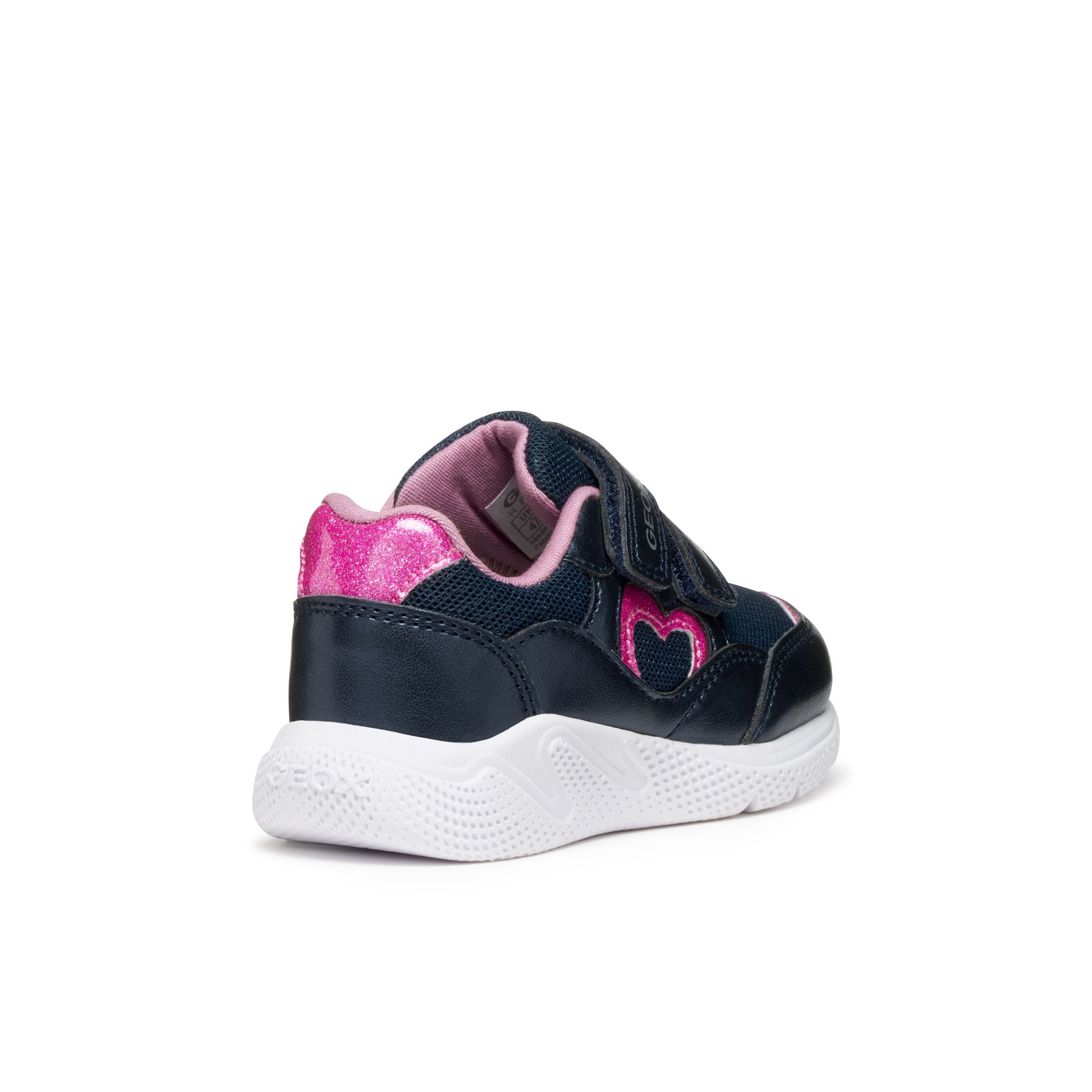 Geox Sprintye(B564TA) - Girls Velcro Trainer in Navy/Pink| GEOX Shoes | Kids Shoes | Wisemans | Bantry | Shoe Shop | Munster.