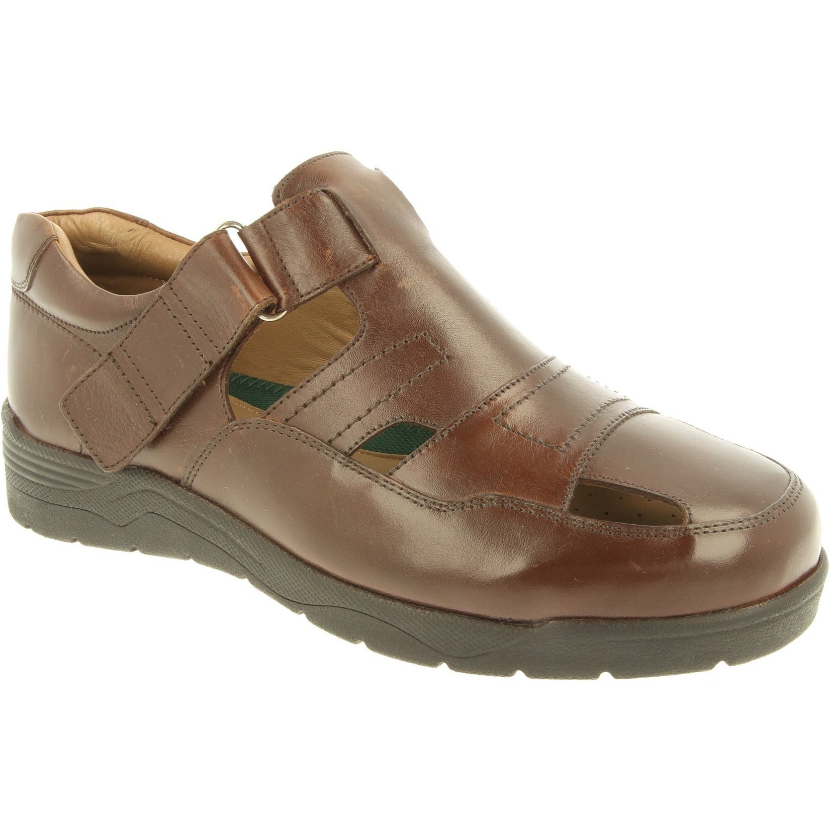 Easy B Barney 2V - Men's Wide Fit Closed Toe Sandal in Brown. Easy B Shoes | Wide Fit Shoes | Personal Shoe Fitting Service | Wisemans | Bantry | West Cork | Munster | Ireland