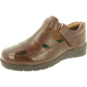Easy B Barney 2V - Men's Wide Fit Closed Toe Sandal in Brown. Easy B Shoes | Wide Fit Shoes | Personal Shoe Fitting Service | Wisemans | Bantry | West Cork | Munster | Ireland