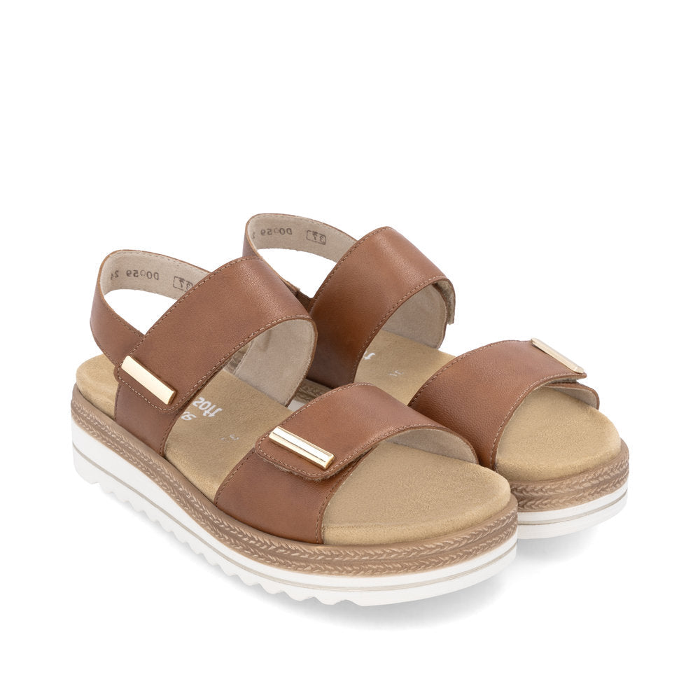 Remonte D0Q59 - Ladies Velcro Sandal in Tan | Rieker Shoes | Wisemans | Bantry | Shoe Shop | West Cork | Munster